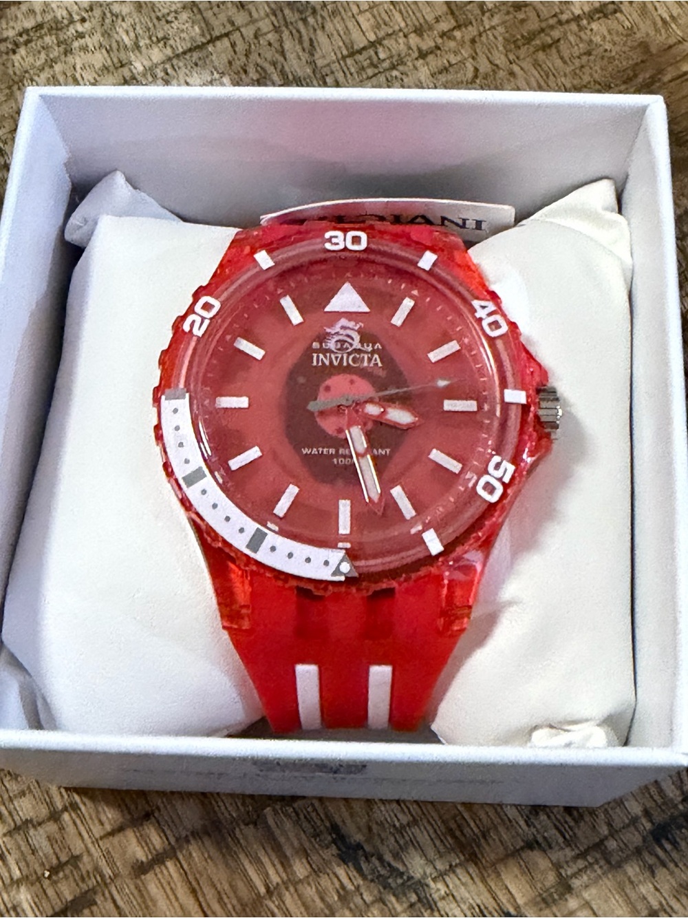 NEW Invicta Subaqua 69450 Red Translucent Dive Watch 44mm NIB - Picture 5 of 6
